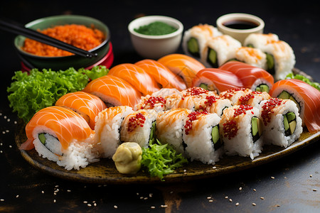 色彩艳丽的寿司图片