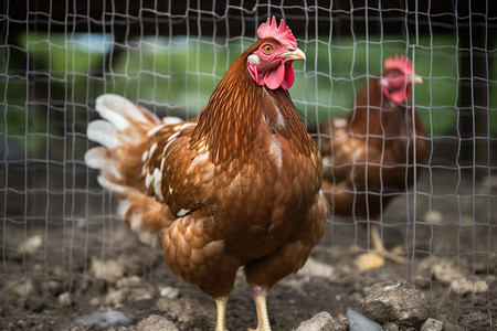 农场的鸡鸡肉圈养高清图片
