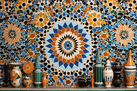 摩洛哥瓷砖艺术背景图片