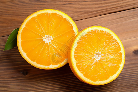 桌面上切开的橙子背景图片