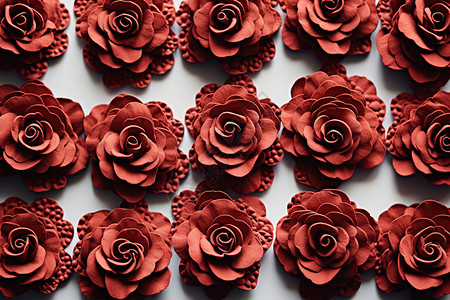 蛋糕工坊工制作的红色花朵背景