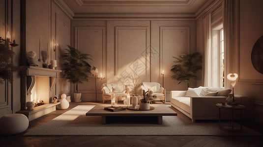 现代奢华的客厅装潢背景图片