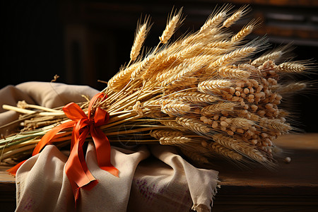 小麦装饰秋季丰收的麦穗背景