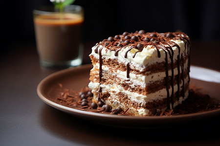 甜品店宣传单美味的巧克力奶油蛋糕背景
