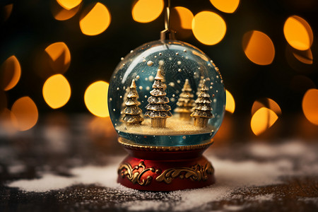 圣诞节主题音乐盒圣诞节主题的浪漫水晶球背景