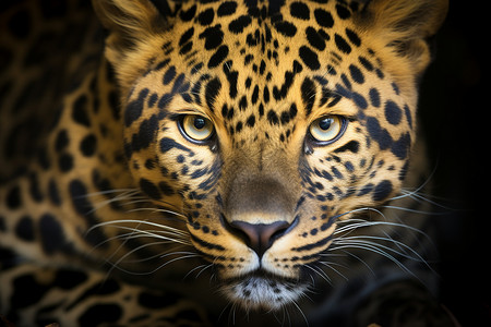 眼神锐利的野生豹子背景图片