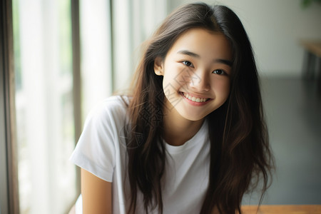 年轻美丽的亚洲女子背景图片