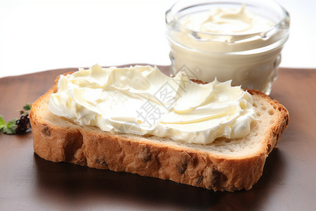 营养早餐的黄油面包图片