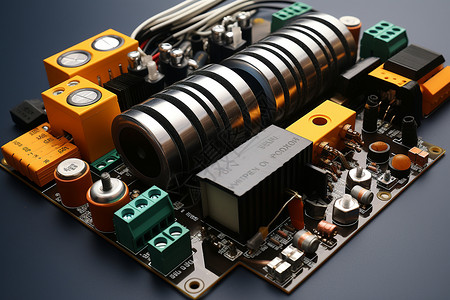 电路板组装工业电路的电阻器背景