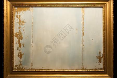 斑驳的金色古典相框装饰背景图片