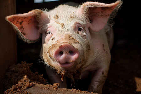 猪圈里的养殖小猪背景图片