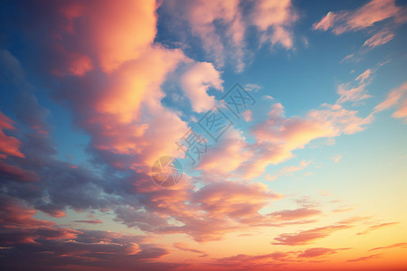 云朵中跳跃的人日出中的彩云背景