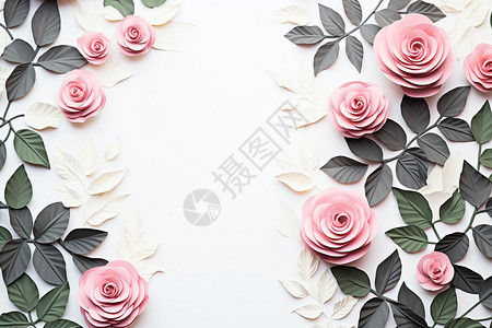 植物平面花墙与玫瑰设计图片