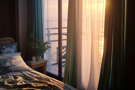 卧室的窗户和窗帘图片