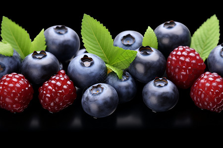 新鲜多汁的蓝莓浆果图片