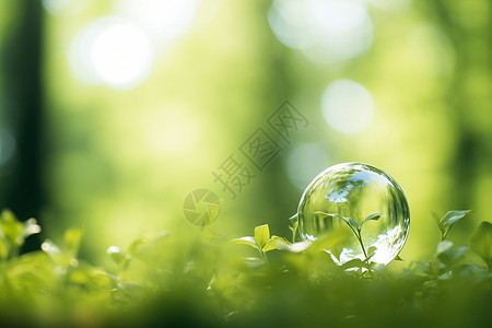 水球植物上的泡泡背景