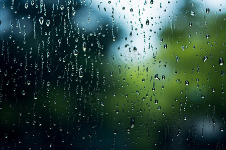 窗户上的雨滴特写镜头背景图片