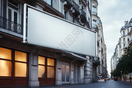 城市商业街上的大型广告牌背景图片