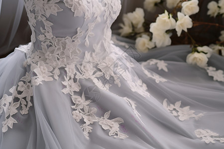 精美的新娘婚纱背景图片