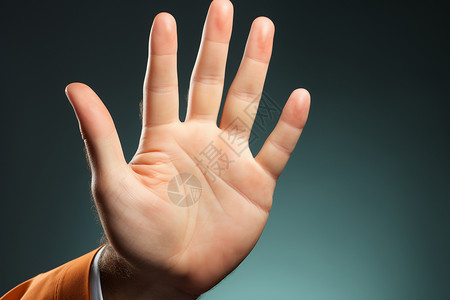 五指赋予力量的手掌背景