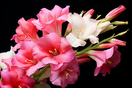 粉色普剑兰美丽的剑兰花束背景