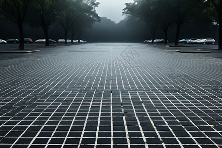街角公园空旷的大型停车场设计图片