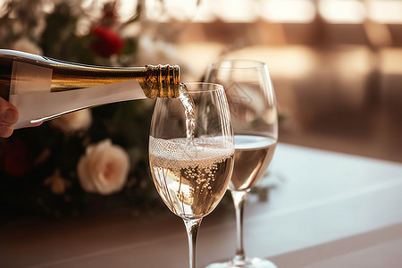 庆祝派对上的香槟酒高清图片