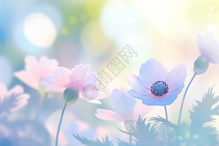 素雅梦幻的白色花朵背景图片