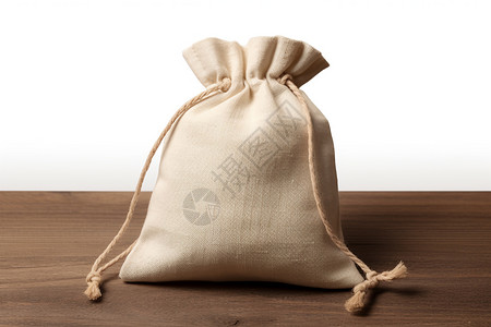 米色的粗制亚麻包装袋背景图片