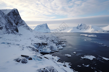 冰雪覆盖的北冰洋景观图片