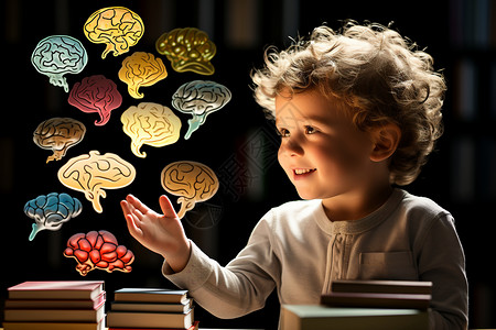 儿童大脑开发的概念图背景图片
