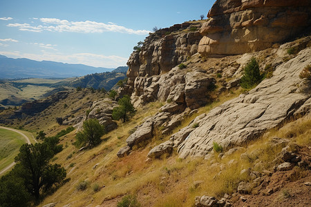 山脉中的岩石高清图片