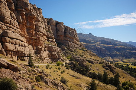 山川岩石的自然风貌背景图片