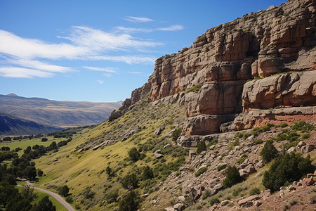 峡谷和岩石峡谷公路旅行高清图片