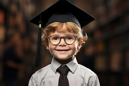 聪明小男孩的毕业典礼图片