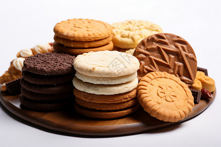 美味可口的巧克力奶油饼干背景图片