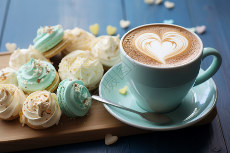 甜点与咖啡的诱惑背景图片