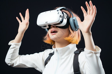 高科技VR眼镜体验人员背景图片