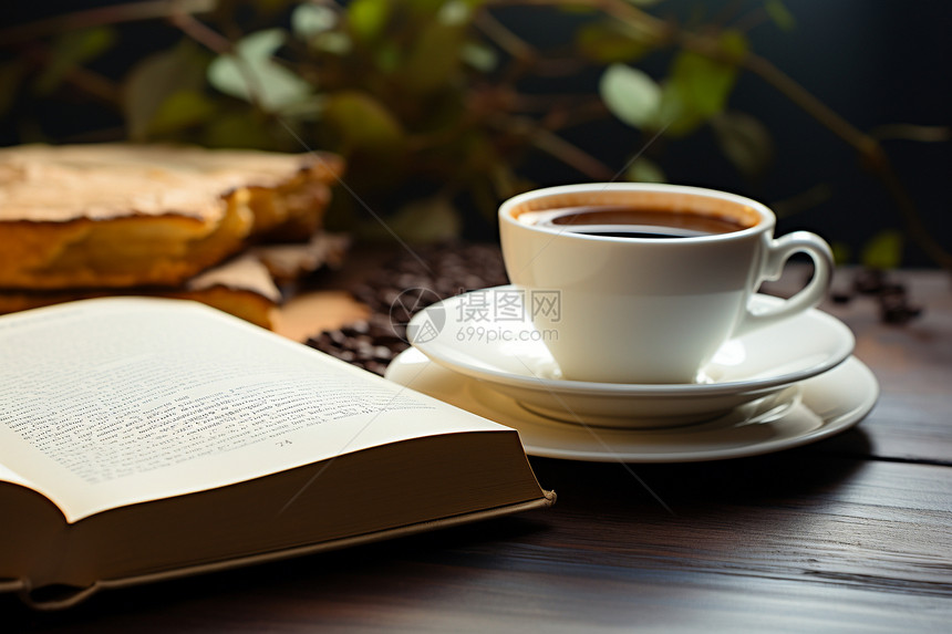 读书与咖啡的艺术图片