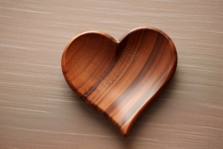 木制爱心形状的小盘子背景图片