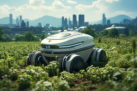 未来主义的农田科技机器人背景图片