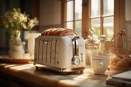 现代精致的烤面包机背景图片