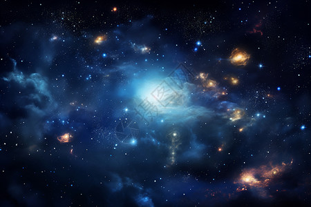 宇宙中炫丽的星云景观背景图片