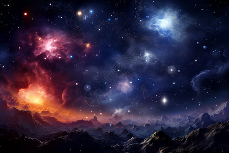 美丽璀璨星空创意梦幻宇宙景观设计图片