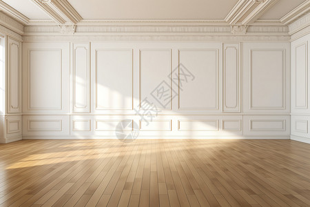 风格的内饰现代风格木质地板与白墙背景
