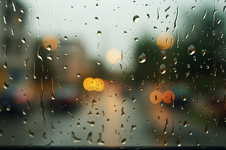 雨中城市街道背景图片