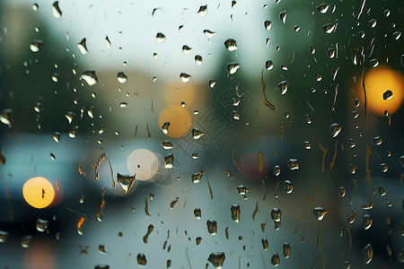 雨中的城市车窗背景图片