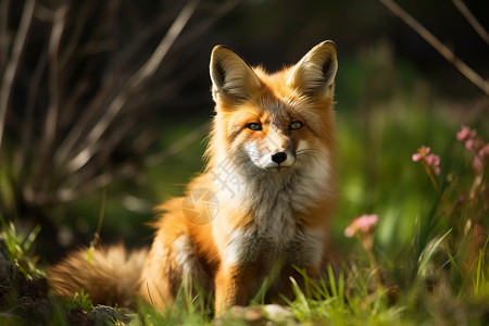 峡谷里红尾狐高清图片