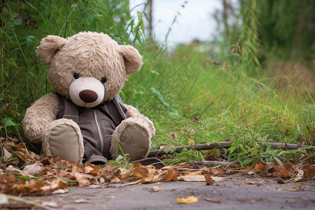 温暖的被遗弃的被遗弃的玩具熊背景