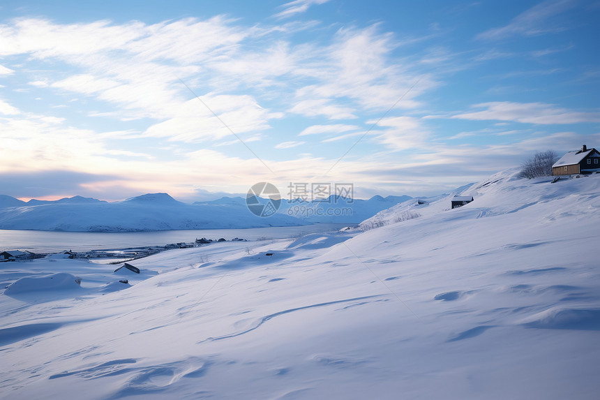 雪中的美丽景色图片